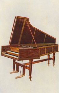 Instrumentos musicales: Clavicémbalo Emperatriz (litografía en color) de William Gibb