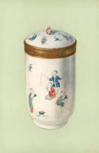 Pote de Tocador, Chantilly, con Diseño Japonés (litografía en color) de William Gibb
