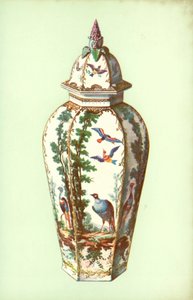 Jarrón, Bristol, con Pájaros Exóticos de William Gibb
