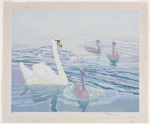 Swans and Cygnets de William Giles