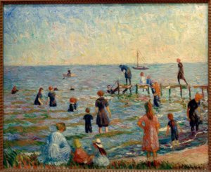 Bañarse en Bellport, Long Island de William Glackens