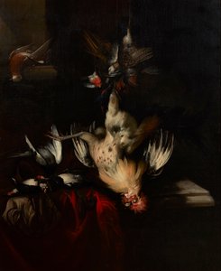 Una Naturaleza Muerta de Caza y Pájaros Cantores Muertos de William Gowe Ferguson