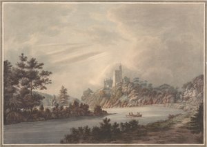 Paisaje, castillo junto a un río de William Green