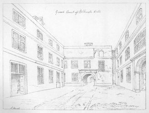 Gran patio de Blackwell Hall, Ciudad de Londres, 1886
