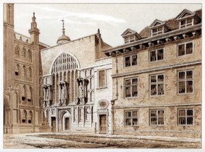 Fachada oeste de la Capilla Guildhall, Ciudad de Londres, 1886 de William Griggs