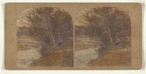 [Hombre pensativo sentado en la orilla del río] de William Grundy