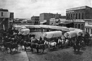 Tren de David Bruce Powers de Leavenworth en Denver, 1868 de William Gunnison Chamberlain