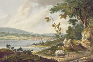 Newburg, no.14 de la Hudson River Portfolio, grabado por J. Hill, 1821-25 de William Guy Wall
