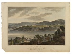 West Point, No. 16 del Hudson River Port-Folio, grabado por I. Hill, sin fecha