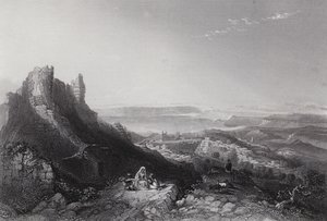 Lago de Tiberíades (grabado) de William H. Bartlett