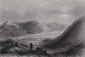 Monte Gerizim y el Valle de Nablus, desde el Monte Ebal (grabado) de William H. Bartlett