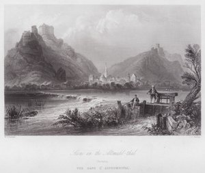 Escena en el valle de Altmühl, Baviera de William H. Bartlett