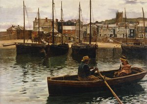 El puerto, St. Ives, Cornwall, 1885 de William H. Bartlett