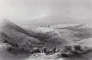El Monte de los Olivos y Jerusalén, desde el noreste de William H. Bartlett