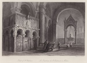 Tumba de San Ambrosio (grabado) de William H. Bartlett