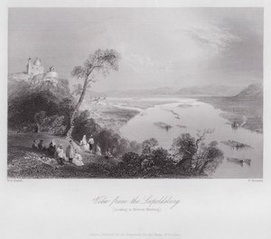 Vista desde el Leopoldsberg, mirando hacia Kloster Neuburg de William H. Bartlett