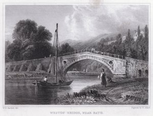 Puente Weston, cerca de Bath de William H. Bartlett