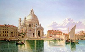 Una vista de Santa Maria Della Salute, Venecia (óleo sobre lienzo) de William H. Burnett