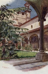 Chiostro Di S Marco, Florencia (litografia en color) de William H. Parkinson