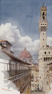 De los Uffizi, Florencia (litografia en color)