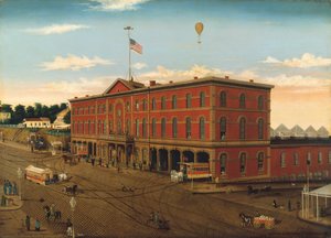 El depósito del ferrocarril de la Tercera Avenida, ca. 1859-60