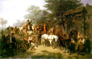 Una boda en el pueblo, 1859 de William Hahn