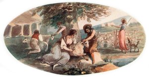 Esquila de ovejas, 1912 de William Hamilton