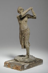 Maqueta para la figura de una mujer golfista