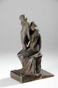 Maqueta para las figuras de una madre y un niño