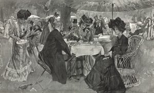 Té de la tarde en los Jardines de Kensington de William Hatherell