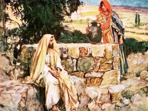 Cristo y la mujer de Samaria de William Hatherell