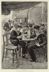 Amigos, Marineros Ingleses y Franceses de permiso en un Puerto Francés