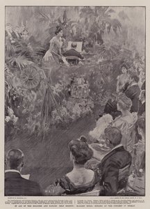 En ayuda de la Sociedad de Ayuda a Soldados y Marineros, Madame Melba cantando en el concierto en Dublín de William Hatherell