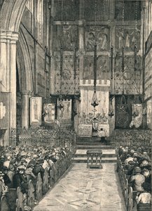 Interior de la Iglesia de St. Albans, Holborn, finales del siglo XIX de William Hatherell