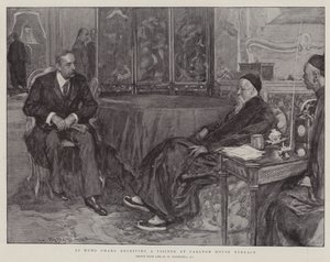 Li Hung Chang recibiendo a un visitante en Carlton House Terrace de William Hatherell