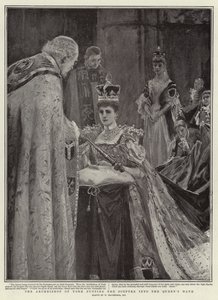 El Arzobispo de York Poniendo el Cetro en la Mano de la Reina de William Hatherell