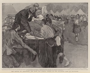 La batalla de Omdurman, la carrera por los periódicos del domingo en el campamento del sur en Wiltshire