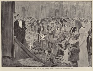 El baile de disfraces infantiles en la Mansion House, viendo el espectáculo de marionetas de William Hatherell