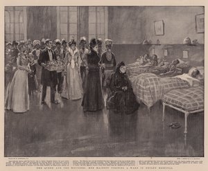 La Reina y los Heridos, Su Majestad visitando una Sala en el Hospital de Netley