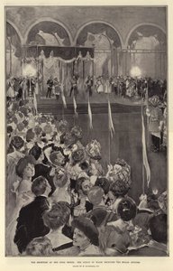 La recepción en la Oficina de la India, el Príncipe de Gales recibiendo a los oficiales indios