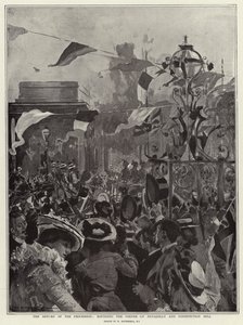 El regreso de la procesión, doblando la esquina de Piccadilly y Constitution Hill de William Hatherell