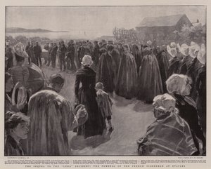 La secuela del incidente de Leda, el funeral del pescador francés en Etaples de William Hatherell