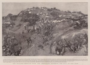 La guerra hispanoamericana, los estadounidenses asaltando la colina de San Juan de William Hatherell