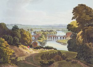 Puente de Caversham, cerca de Reading, grabado por Robert Havell el Joven, publicado en 1818