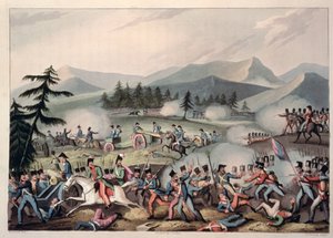 Batalla de Barrosa, 5 de marzo de 1811, grabado por I. Clarke, aguafuerte por M. Dubourg, 1811 de William Heath