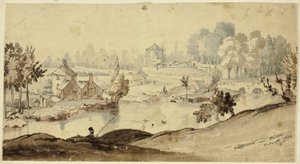 Glasnevin, cerca de Dublín (anverso); Boceto de traje de hombre (reverso) de William Heath