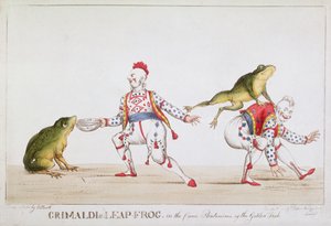 El Salto de Rana de Grimaldi en la Pantomima Cómica del Pez Dorado, 1812 de William Heath
