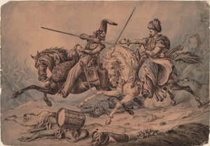 Cosaco ruso en combate con un mameluco, 1815