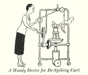 Un Dispositivo Útil para Despinar Cactus de William Heath Robinson