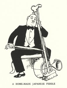 Un violín japonés casero de William Heath Robinson